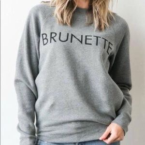 Brunette the Label, Brunette Core Crewneck Grey Sweatshirt Size S/M Cotton blend